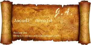 Jacsó Arnold névjegykártya
