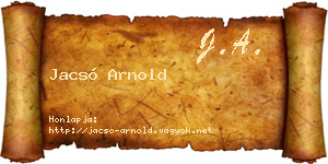 Jacsó Arnold névjegykártya