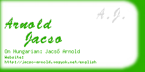 arnold jacso business card